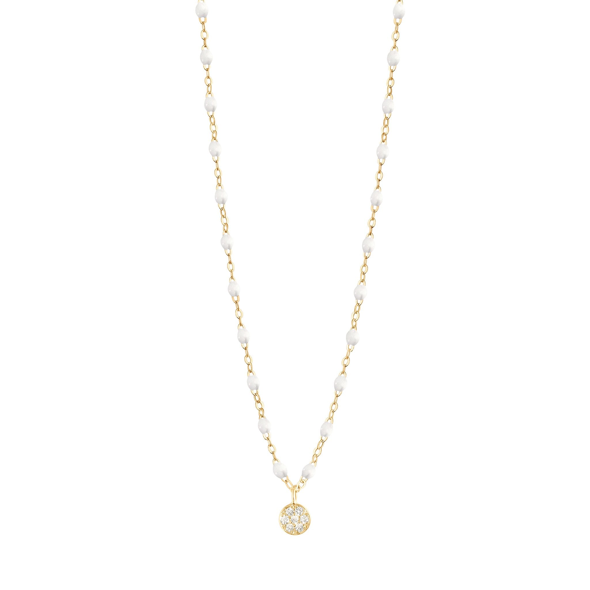 Gigi Clozeau - Collier blanc Puce diamants, or jaune, 42 cm