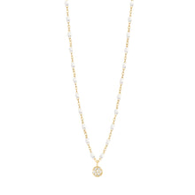 Gigi Clozeau - Collier blanc Puce diamants, or jaune, 42 cm