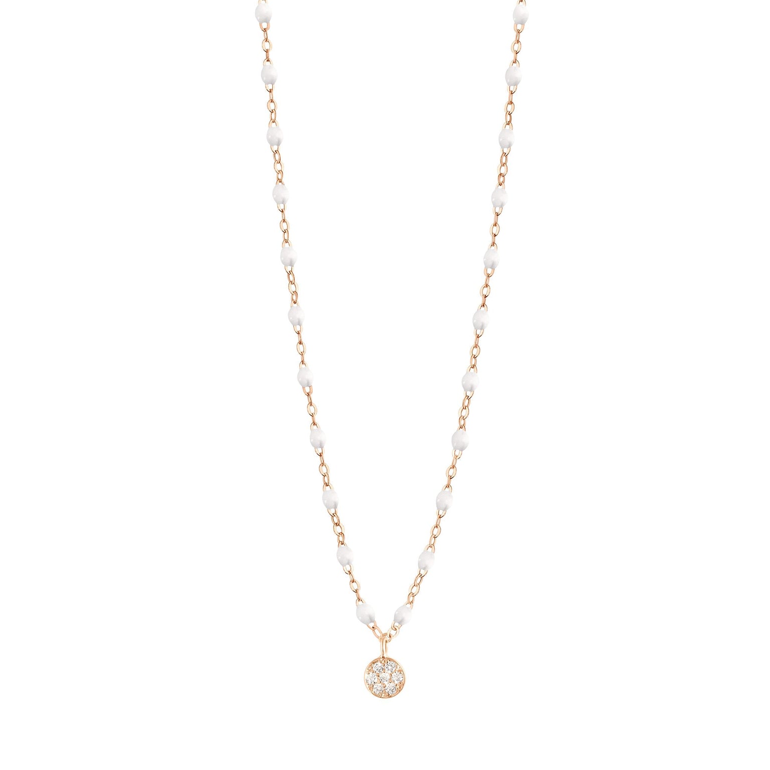 Gigi Clozeau - Collier blanc Puce diamants, or rose, 42 cm
