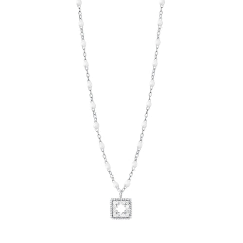 Gigi Clozeau - Collier blanc Trésor, diamants, or blanc, 42 cm