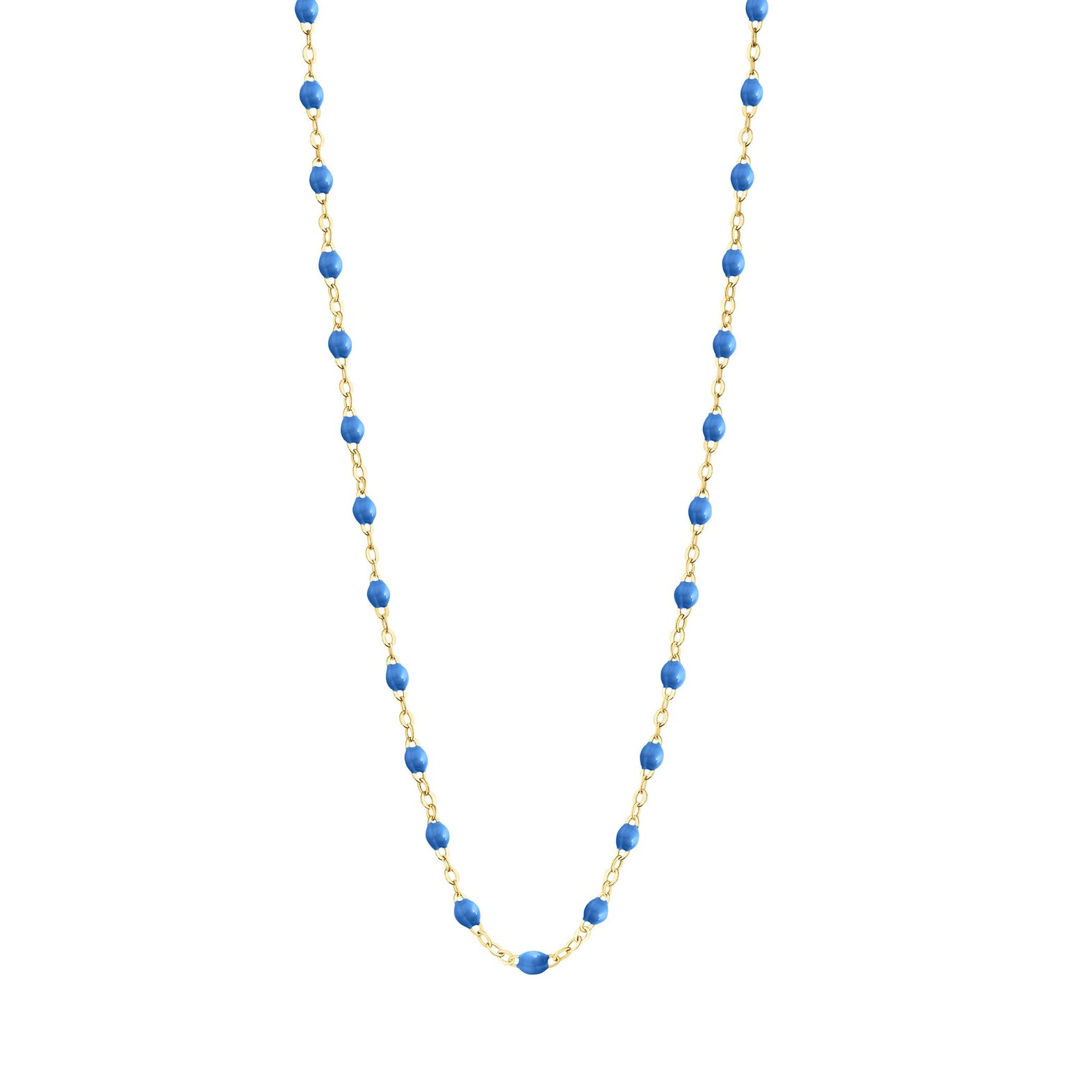 Gigi Clozeau - Collier bleu fluo Classique Gigi, or jaune, 45 cm