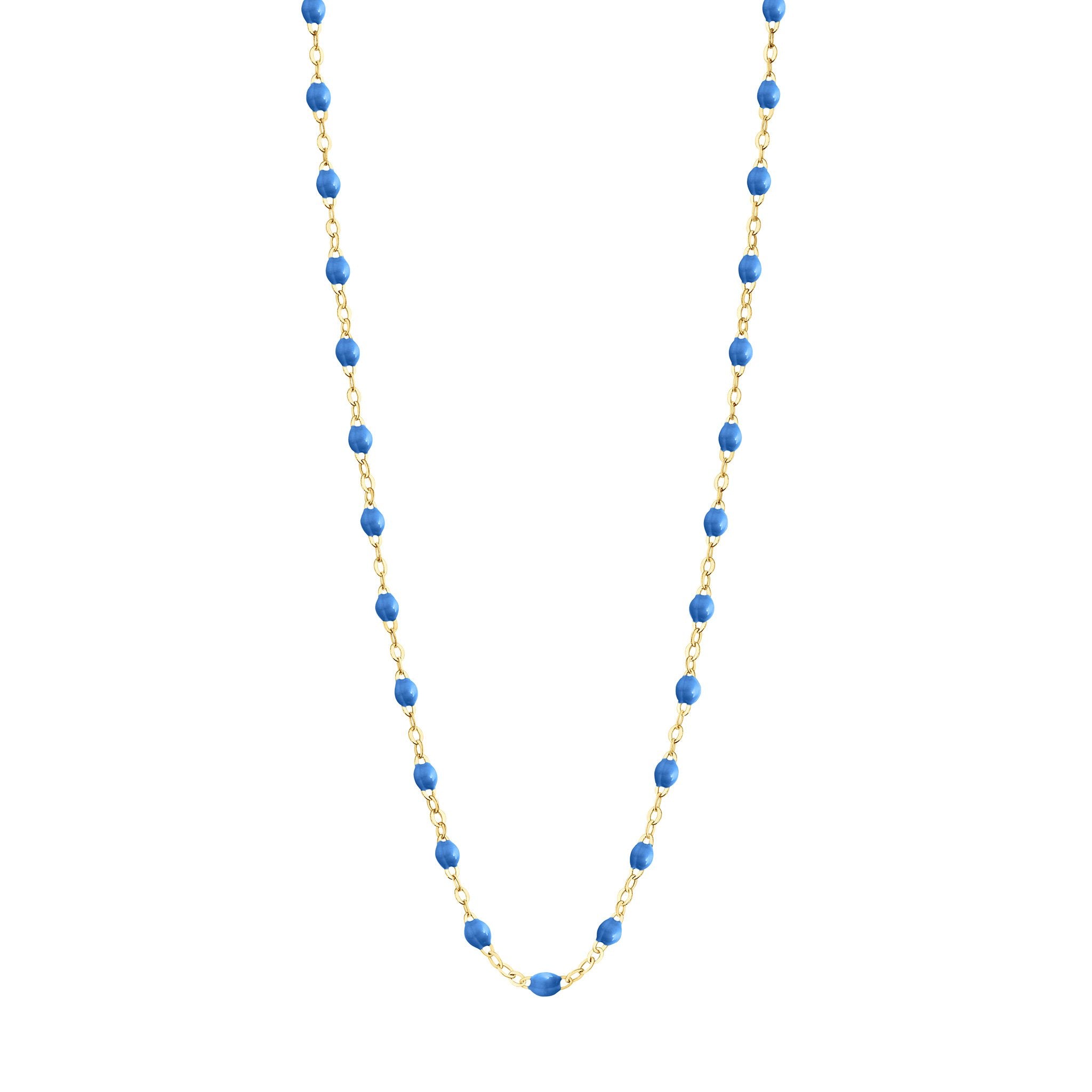 Gigi Clozeau - Collier bleu fluo Classique Gigi, or jaune, 50 cm