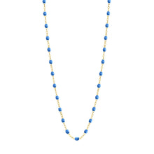 Gigi Clozeau - Collier bleu fluo Classique Gigi, or jaune, 50 cm