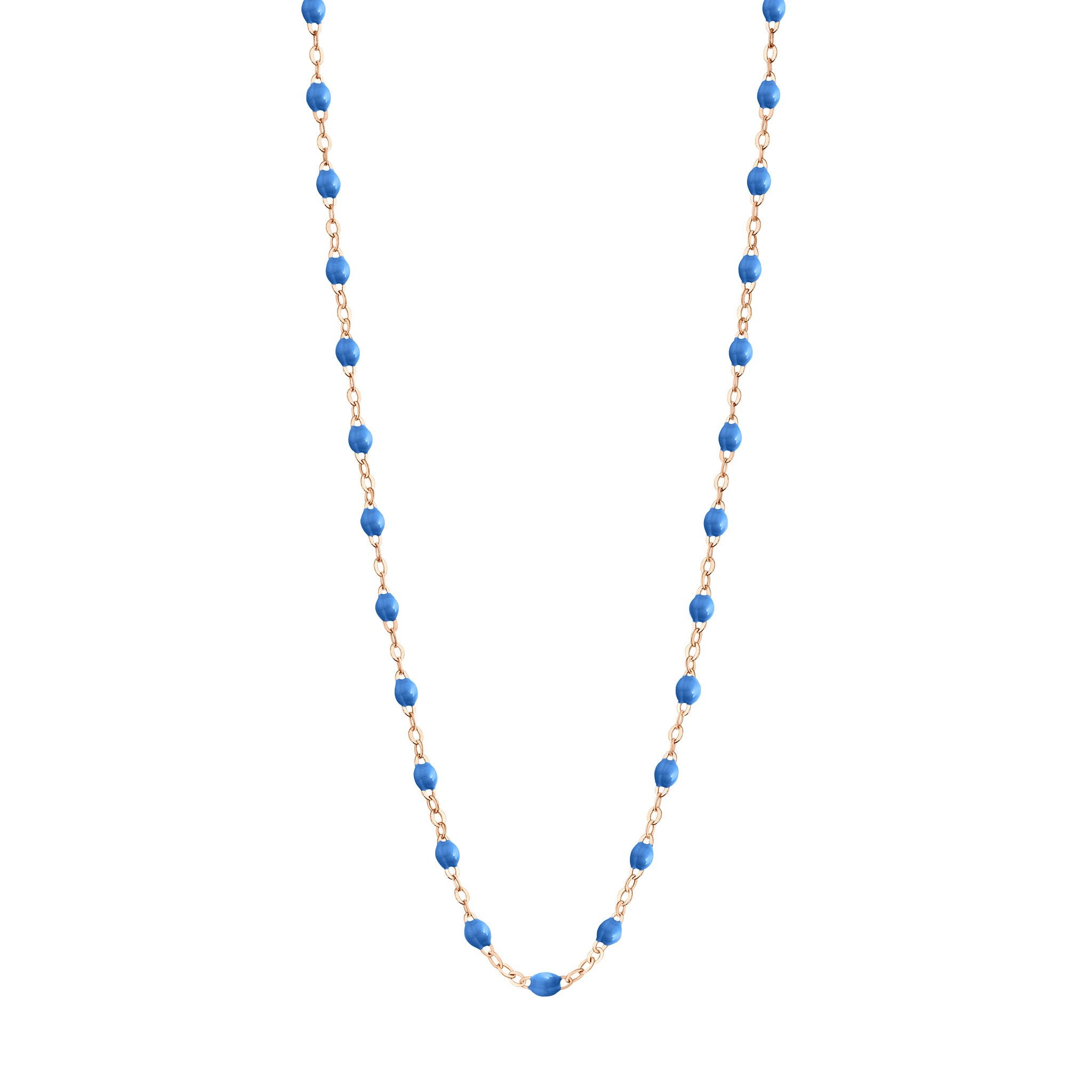 Gigi Clozeau - Collier bleu fluo Classique Gigi, or rose, 42 cm