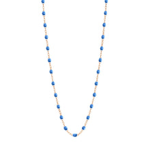 Gigi Clozeau - Collier bleu fluo Classique Gigi, or rose, 42 cm