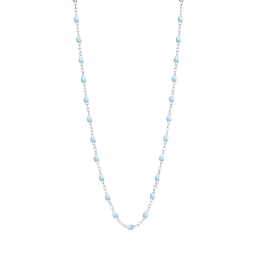 Gigi Clozeau - Collier bleu layette Classique Gigi, or blanc, 50 cm