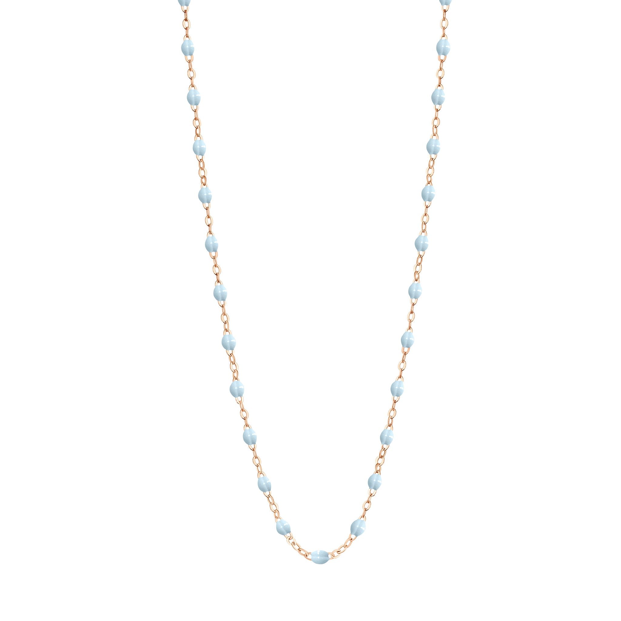 Gigi Clozeau - Collier bleu layette Classique Gigi, or rose, 45 cm