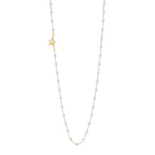 Gigi Clozeau - Collier bleu layette Etoile, diamant, or jaune, 42 cm