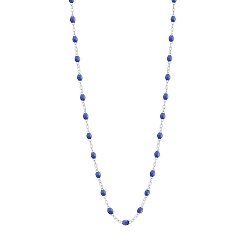 Gigi Clozeau - Collier bleuet Classique Gigi, or blanc, 42 cm