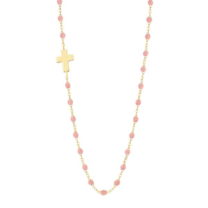 Gigi Clozeau - Collier blush Croix de côté, or jaune, 42 cm