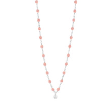 Gigi Clozeau - Collier blush Gigi Suprême, or blanc, 1 diamant, 42 cm