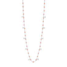 Gigi Clozeau - Collier blush Gigi Suprême, or blanc, 10 diamants, 60 cm