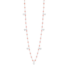 Gigi Clozeau - Collier blush Gigi Suprême, or blanc, 7 diamants, 50 cm