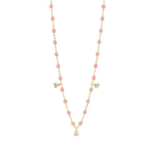 Gigi Clozeau - Collier blush Gigi Suprême, or jaune, 3 diamants, 45 cm