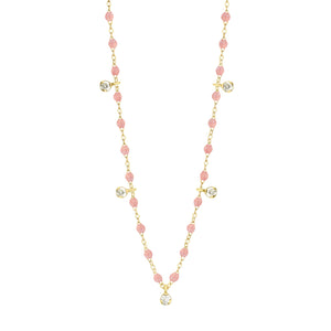 Gigi Clozeau - Collier blush Gigi Suprême, or jaune, 5 diamants, 45 cm