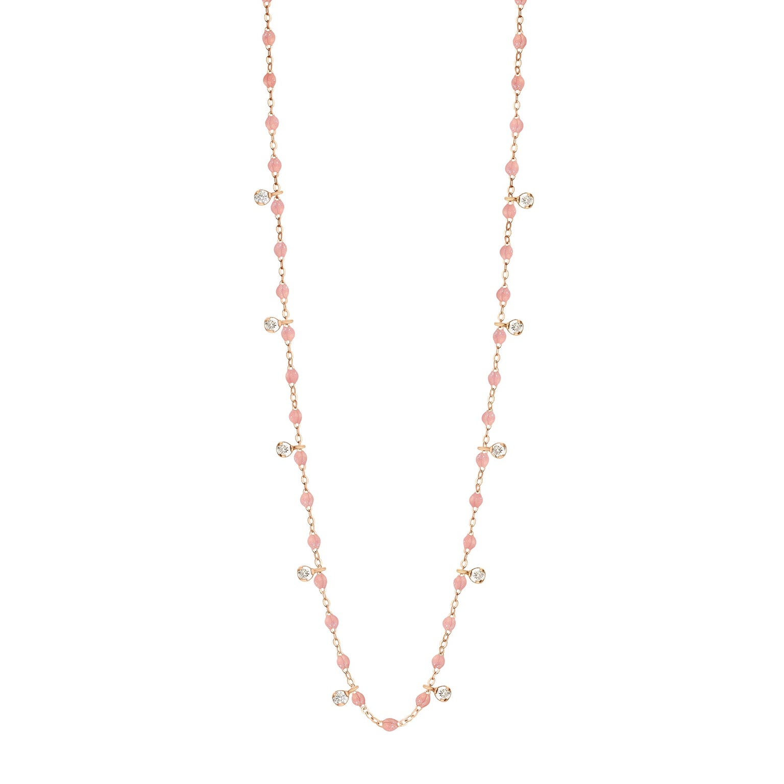 Gigi Clozeau - Collier blush Gigi Suprême, or rose, 10 diamants, 60 cm
