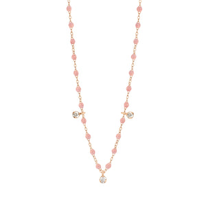 Gigi Clozeau - Collier blush Gigi Suprême, or rose, 3 diamants, 45 cm