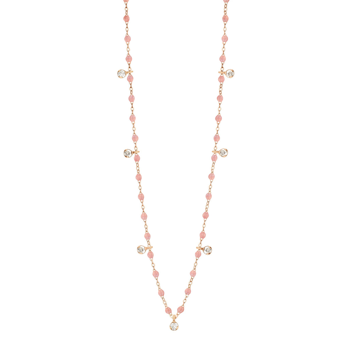 gigi clozeau Collier blush Gigi Suprême or rose 7 diamants 50 cm