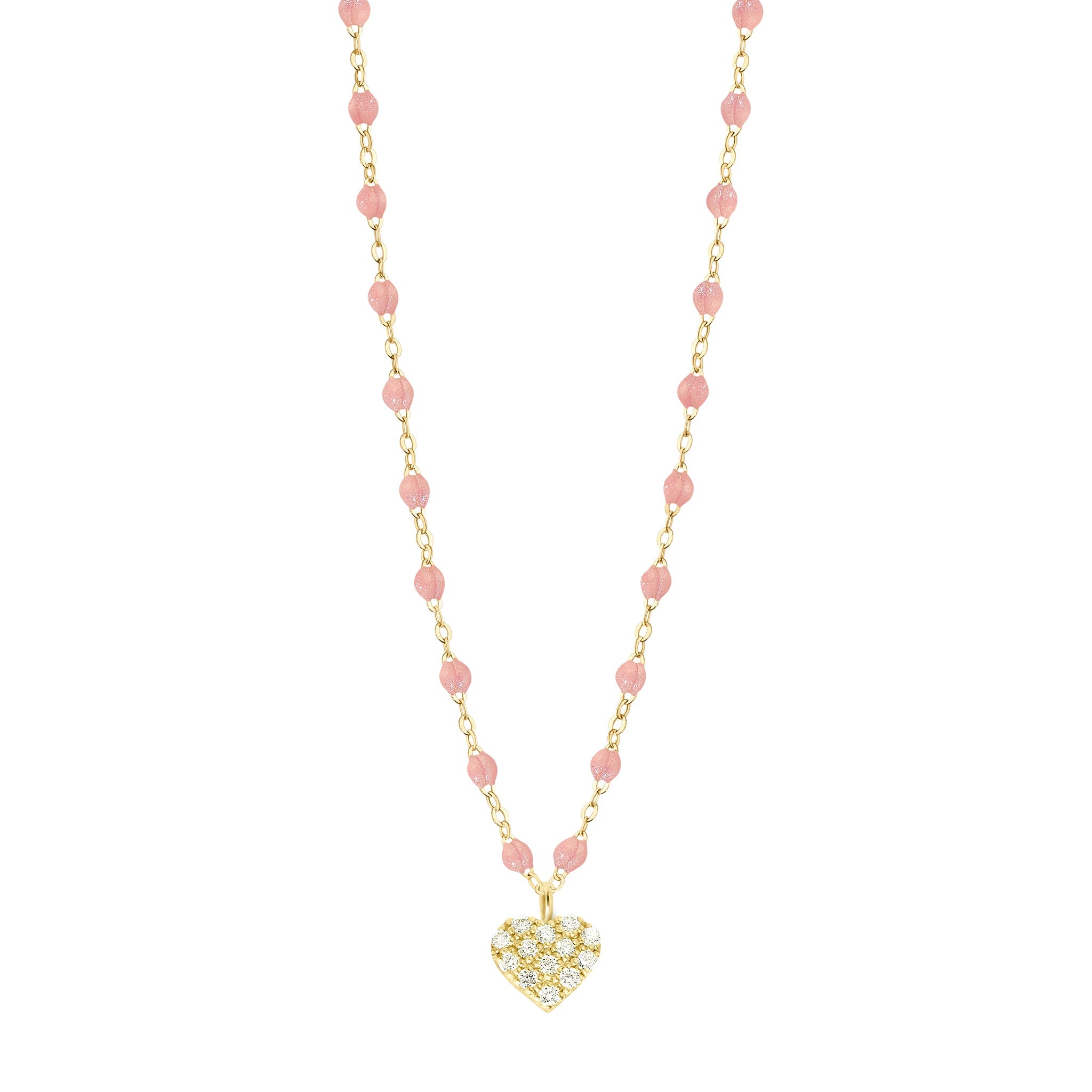 Gigi Clozeau - Collier blush In Love, diamants, or jaune, 42 cm