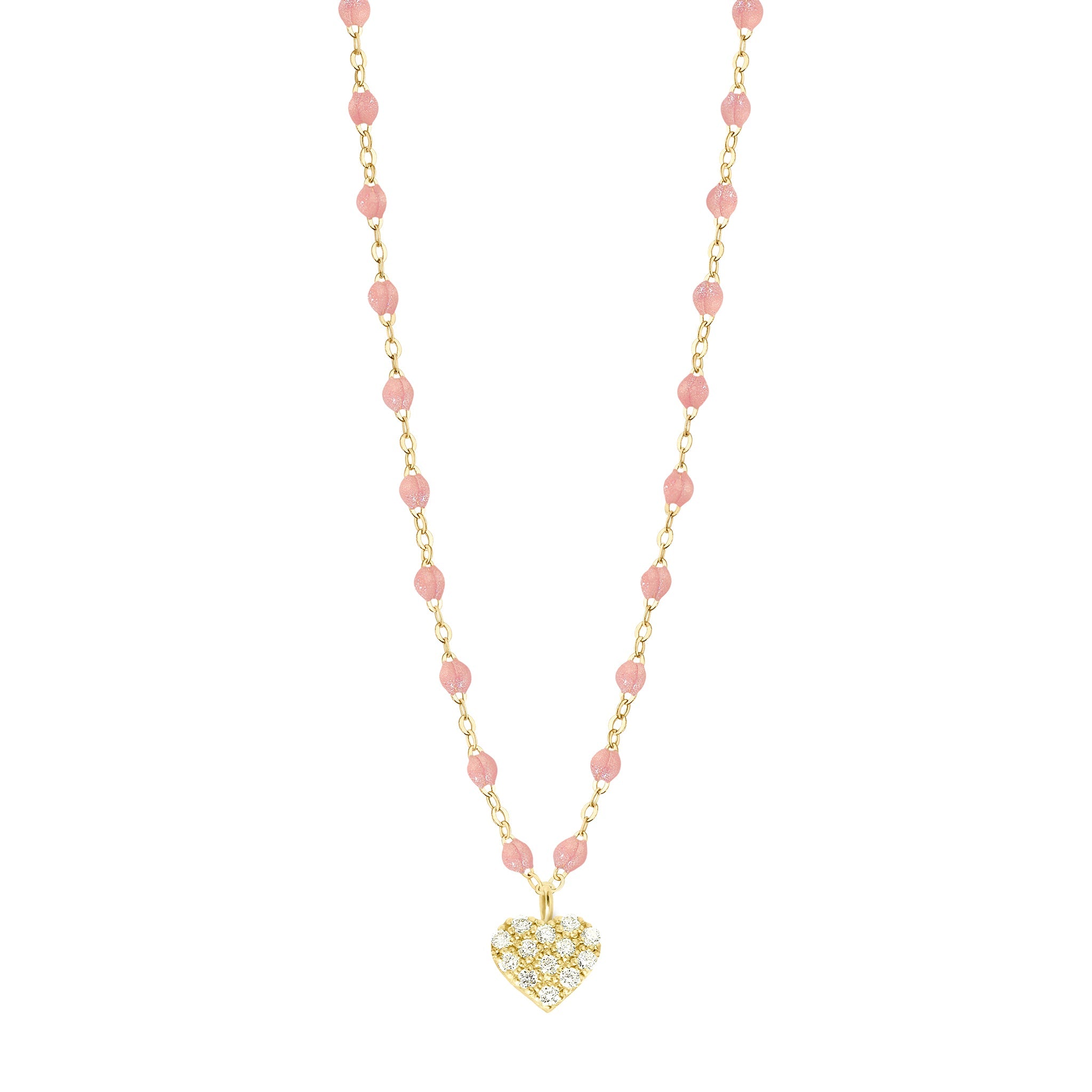 Gigi Clozeau - Collier blush In Love, diamants, or jaune, 42 cm