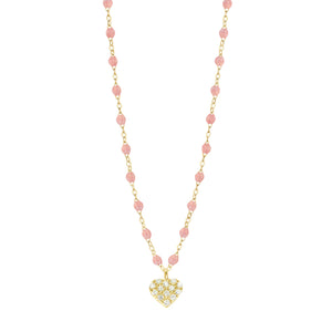 Gigi Clozeau - Collier blush In Love, diamants, or jaune, 42 cm