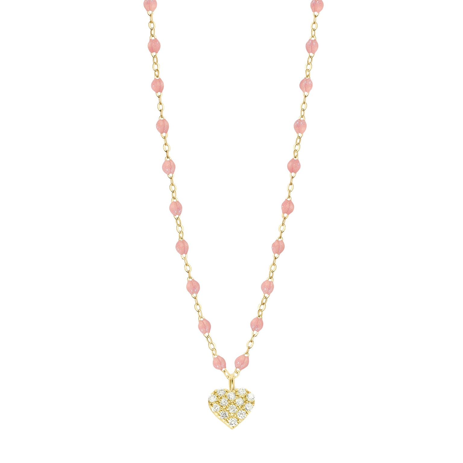 Gigi Clozeau - Collier blush In Love, diamants, or jaune, 42 cm
