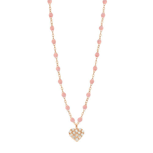 Gigi Clozeau - Collier blush In Love, diamants, or rose, 42 cm