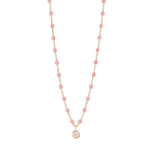 Gigi Clozeau - Collier blush Puce diamants, or rose, 42 cm