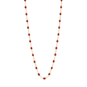 Gigi Clozeau - Collier bordeaux Classique Gigi, or jaune, 42 cm