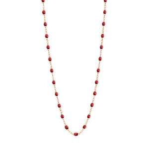 Gigi Clozeau - Collier bordeaux Classique Gigi, or rose, 50 cm