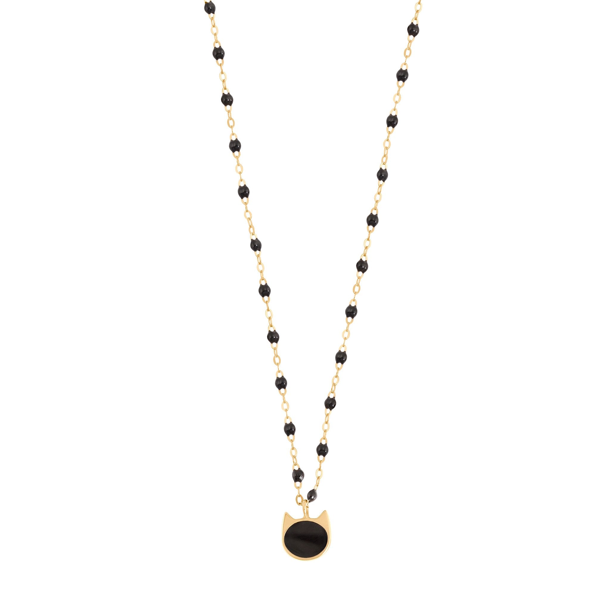 Gigi Clozeau - Collier Chat résine noire, or jaune