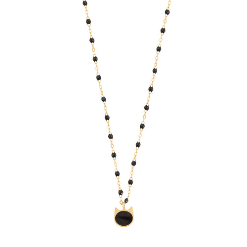 Gigi Clozeau - Collier Chat résine noire, or jaune