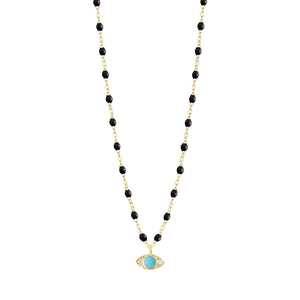 Gigi Clozeau - Collier Classique Gigi Eye noir, or jaune, diamants, 42 cm