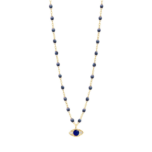 Gigi Clozeau - Collier Classique Gigi Eye nuit, or jaune, diamants, 42 cm