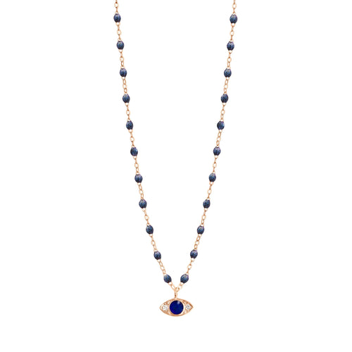 Gigi Clozeau - Collier Classique Gigi Eye nuit, or rose, diamants, 42 cm