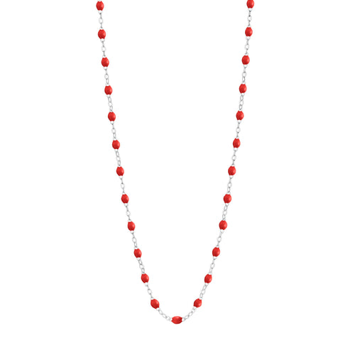 Gigi Clozeau - Collier coquelicot Classique Gigi, or blanc, 42 cm