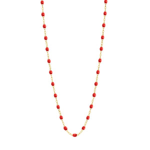 Gigi Clozeau - Collier coquelicot Classique Gigi, or jaune, 42 cm