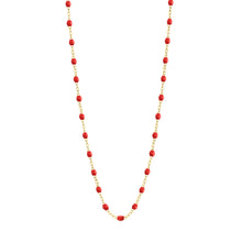 Gigi Clozeau - Collier coquelicot Classique Gigi, or jaune, 45 cm