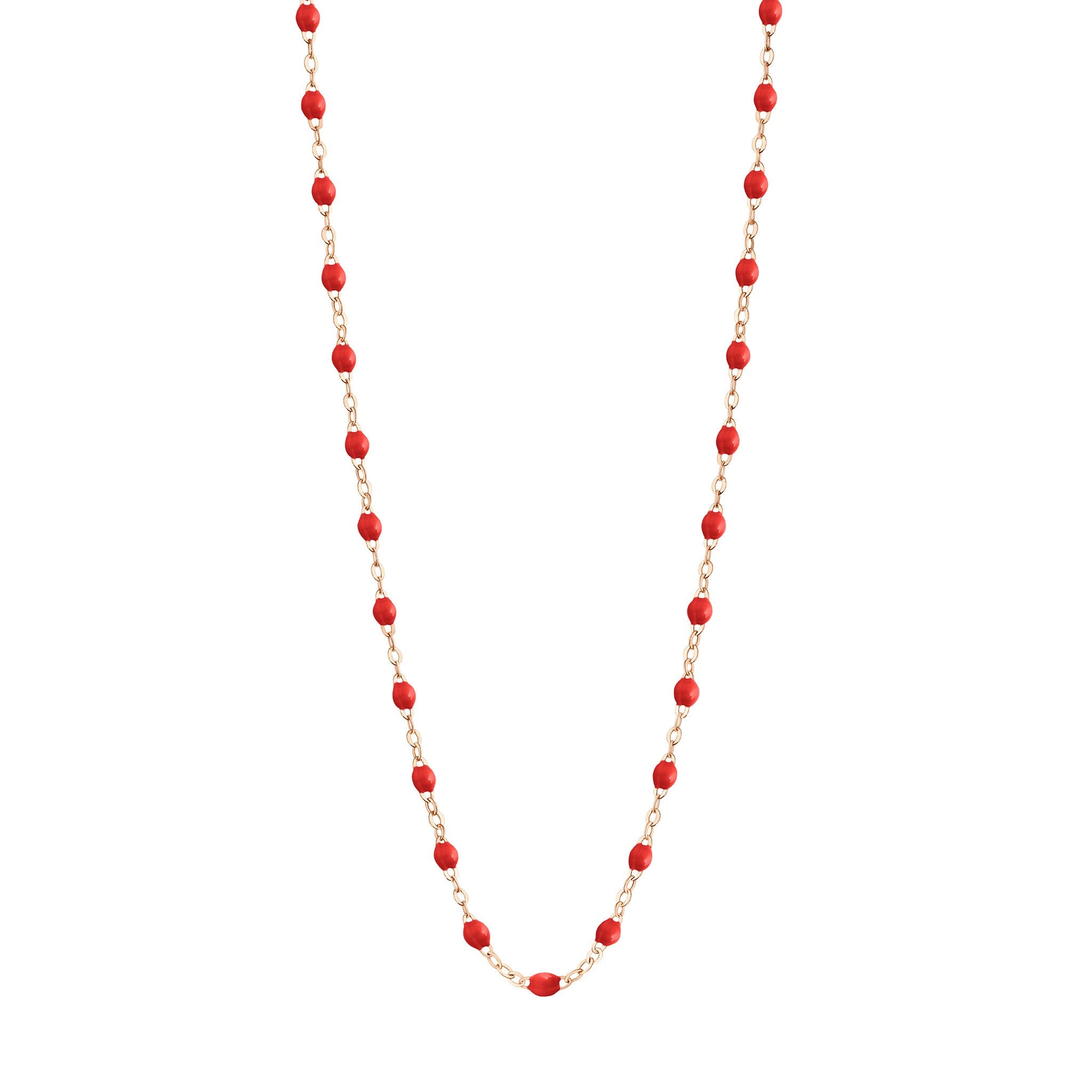 Gigi Clozeau - Collier coquelicot Classique Gigi, or rose, 42 cm