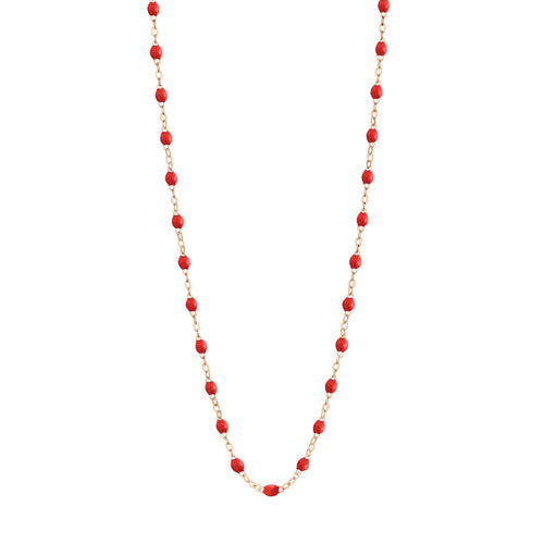 Gigi Clozeau - Collier coquelicot Classique Gigi, or rose, 42 cm