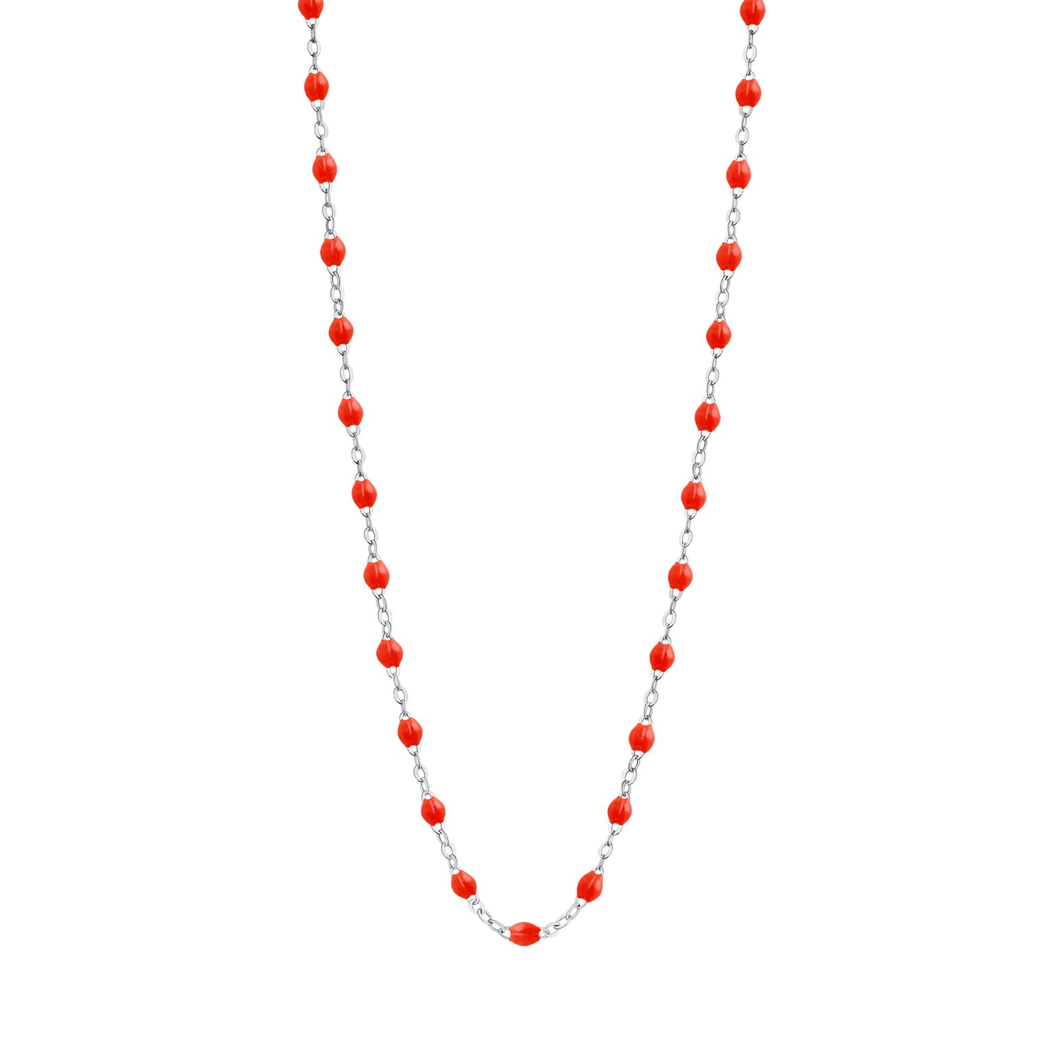 Gigi Clozeau - Collier corail Classique Gigi, or blanc, 50 cm