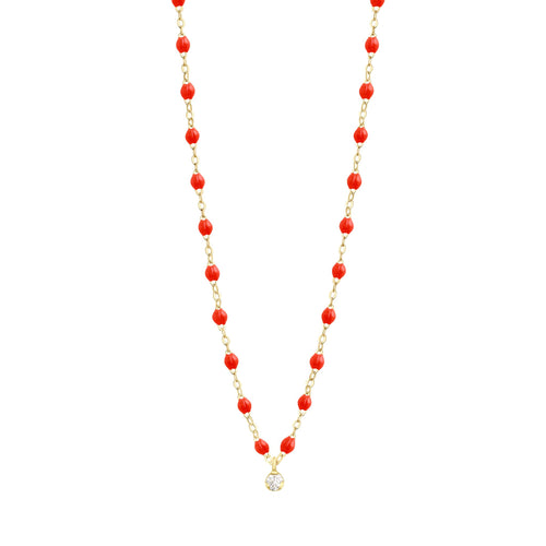Gigi Clozeau - Collier corail Gigi Suprême, or jaune, 1 diamant, 42 cm
