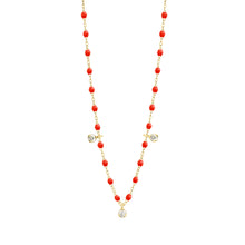 Gigi Clozeau - Collier corail Gigi Suprême, or jaune, 3 diamants, 45 cm