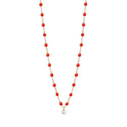 Gigi Clozeau - Collier corail Gigi Suprême, or rose, 1 diamant, 42 cm