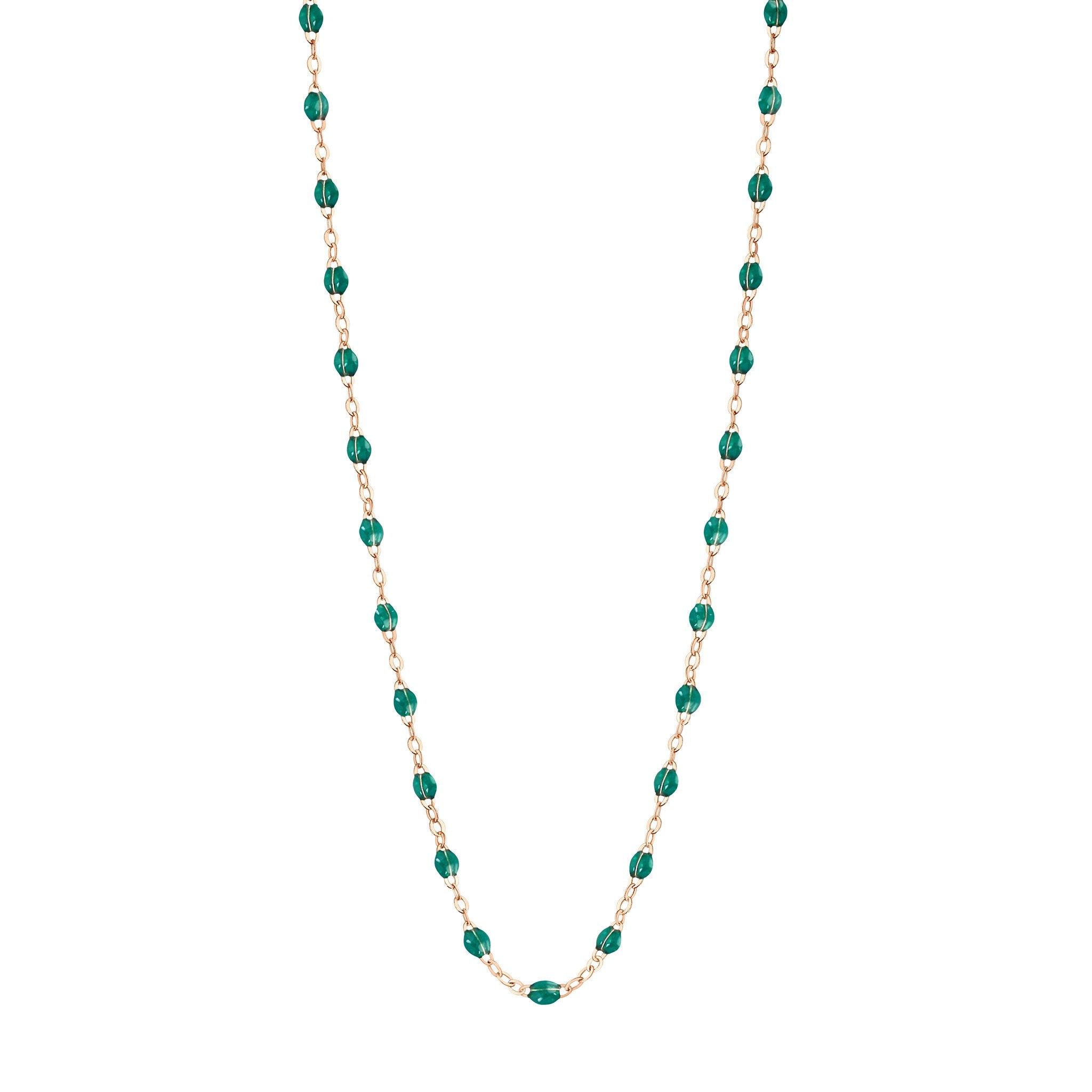 Gigi Clozeau - Collier émeraude Classique Gigi, or rose, 50 cm