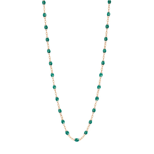 Gigi Clozeau - Collier émeraude Classique Gigi, or rose, 50 cm