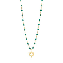 Gigi Clozeau - Collier émeraude Etoile de David, or jaune, 42 cm
