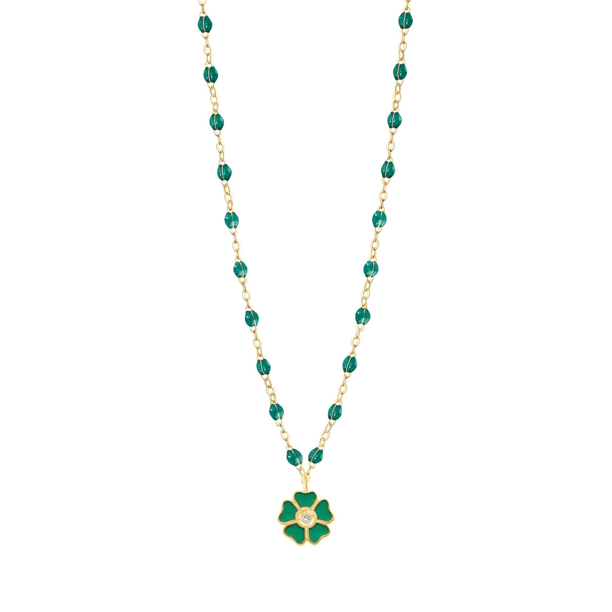 Emerald flower necklace deals