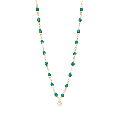 Gigi Clozeau - Collier émeraude Gigi Suprême, or jaune, 1 diamant, 42 cm