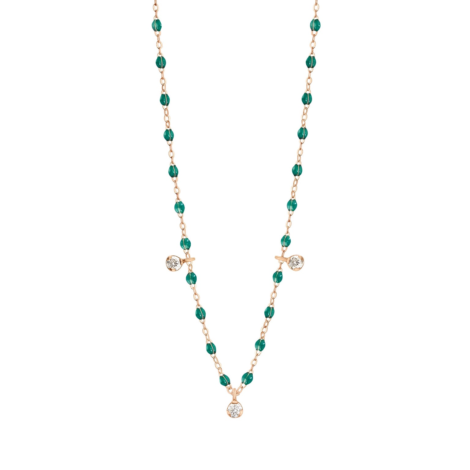 Emerald rose gold necklace discount